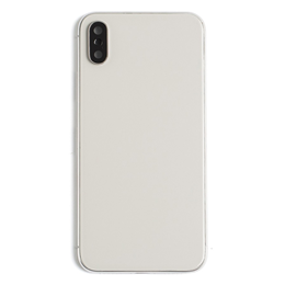 Back Cover Glass with Frame Replacement for iPhone X- Silver
