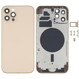 Back Housing Cover with SIM Card Tray & Side Keys & Camera Lens for iPhone 12 Pro-Gold