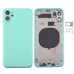 For iPhone 11 Back Housing Cover with SIM Card Tray & Side keys & Camera Lens-Green