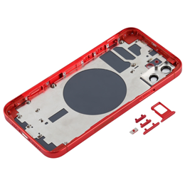 Back Housing Cover with SIM Card Tray & Side Keys & Camera Lens for iPhone 12- Red