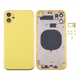 For iPhone 11 Back Housing Cover with SIM Card Tray & Side keys & Camera Lens-Yellow