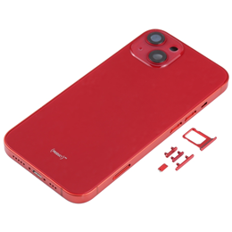 Back Housing Cover For iPhone 13 with SIM Card Tray & Side Keys & Camera Lens with Logo-Red