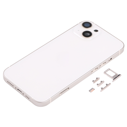 Back Housing Cover For iPhone 13 with SIM Card Tray & Side Keys & Camera Lens with Logo-White