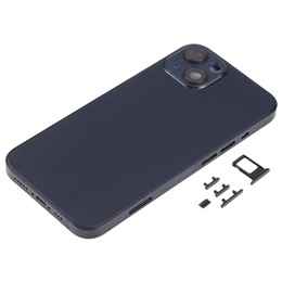 Back Housing Cover For iPhone 13 with SIM Card Tray & Side Keys & Camera Lens with Logo-Black
