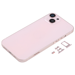 Back Housing Cover For iPhone 13 with SIM Card Tray & Side Keys & Camera Lens with Logo-Pink