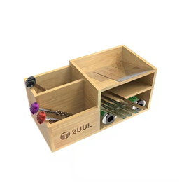 2UUL ST02 Bamboo Storage Rack for Phone Repair Tweezers Screwdriver BGA Stencil Holder Screen Parts Desktop Organizer